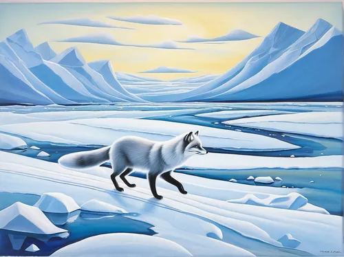 canis lupus,barren ground caribou,arctic,arctic hare,tamaskan dog,caribou,arctic fox,snow hare,northern inuit dog,canidae,tundra,baffin island,sled dog,polar,howling wolf,arctic ocean,winter animals,saluki,sea ice,polar aurora,Art,Artistic Painting,Artistic Painting 33