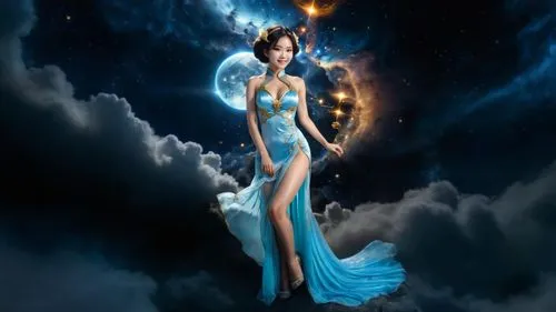 blue enchantress,fantasy picture,horoscope libra,fantasy art,selene,blue moon rose