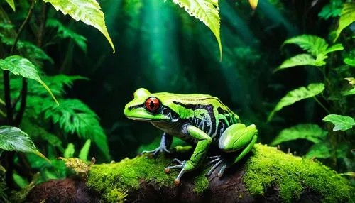 The camera zooms in on a set of high-resolution images of emerald frogs, their fur rippling in the gentle breeze. The dinosaurs are a sea of greens and browns, their claws gripping the grass as they w