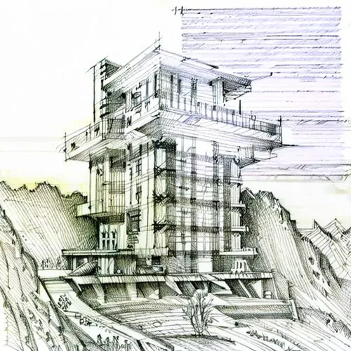 habitat 67,house drawing,eco-construction,skyscraper,multi-storey,building valley,cross-section,multi-story structure,kirrarchitecture,the skyscraper,high-rise building,chinese architecture,cross sect