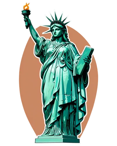 lady liberty,liberty enlightening the world,statue of liberty,the statue of liberty,liberty statue,liberty,queen of liberty,statue of freedom,garrison,lady justice,a sinking statue of liberty,justitia,statute,lamerica,liberty island,oriflamme,liberalis,liberte,sunamerica,naturalization,Unique,Design,Sticker