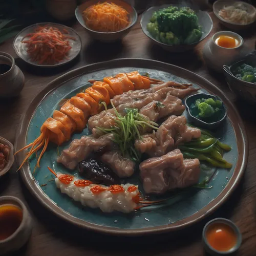 Sangak on a plate,korean royal court cuisine,korean chinese cuisine,korean cuisine,huaiyang cuisine,mystic light food photography,korean food,korean side dish,anhui cuisine,nabemono,taiwanese cuisine,