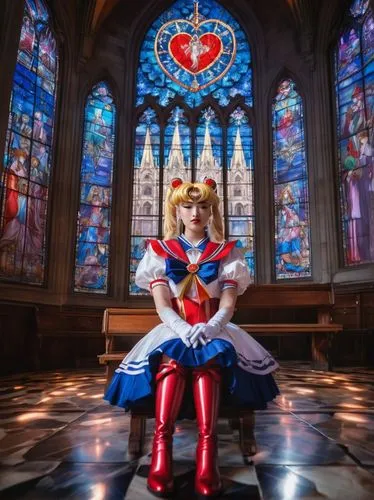queen of hearts,heart with crown,nero claudius,minako,cardcaptor,cosplay image,choirgirl,usagi,viceregal,sailor,morag,saintly,girl in a historic way,stained glass,kneel,red saber,praetoria,joan of arc,nero,nanoha,Photography,Artistic Photography,Artistic Photography 04