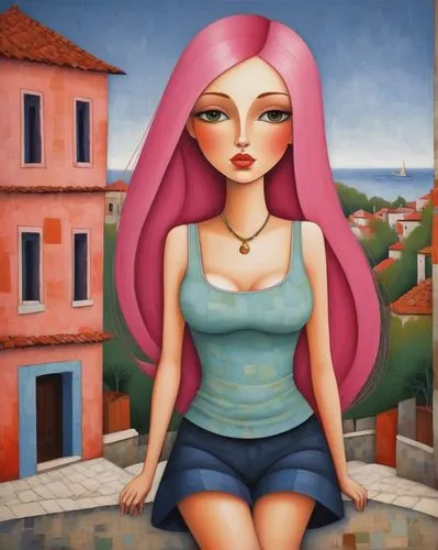 girl sitting,la violetta,louise,italian painter,girl in t-shirt,girl with cloth,girl in a long,girl in the garden,game illustration,lacerta,lycia,girl on the stairs,world digital painting,art painting,monoline art,portofino,young woman,sky rose,della,girl drawing,Art,Artistic Painting,Artistic Painting 29