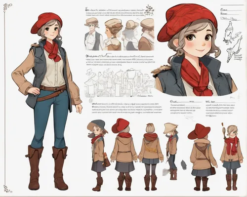 dipper,rosehip,sewing pattern girls,winter clothes,cinnamon girl,the hat-female,winter clothing,costume design,adventurer,winter hat,protected cruiser,rosehips,rose hip,main character,scarlet sail,concept art,cloche hat,alpine hats,scout,beret,Unique,Design,Character Design