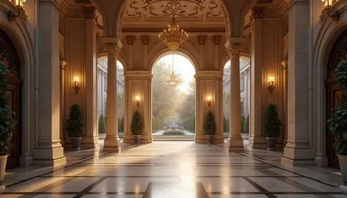 theed,archly,rivendell,hallway,grandeur,archways,neoclassical,enfilade,entranceways,cochere,walkway,hall of the fallen,corridors,corridor,versailles,sapienza,entranceway,pillars,riviera,marble palace,Photography,General,Realistic