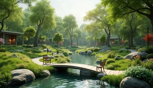 landscape background,fantasy landscape,shaoming,japan garden,green forest,qingming,suzhou,green landscape,garden pond,shaoxing,japanese garden,world digital painting,qingcheng,home landscape,forest landscape,greenforest,nature garden,sake gardens,lily pond,cartoon video game background,Photography,General,Realistic