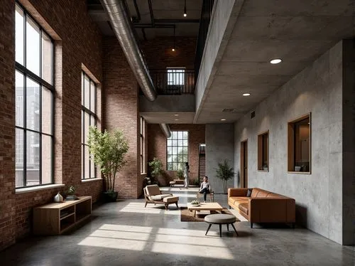 loft,lofts,daylighting,modern office,offices,officine,interiors,redbrick,contemporary decor,corten steel,gensler,penthouses,working space,concrete ceiling,interior design,brickworks,modern decor,red brick,associati,hallway space