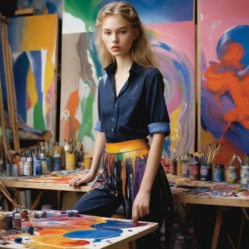 mousseau,yasumasa,in a studio,diebenkorn,studio photo,painter,bacall,artist portrait,painting,italian painter,gouache,levinthal,abdellatif,blue painting,artista,painter doll,gromova,painting technique,kitaj,nielly,Conceptual Art,Fantasy,Fantasy 04