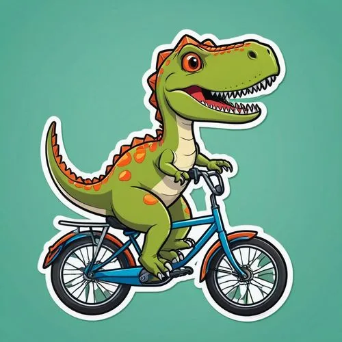 velociraptor,bmx,bicicleta,trex,dinosaruio,bicyclist,Unique,Design,Sticker