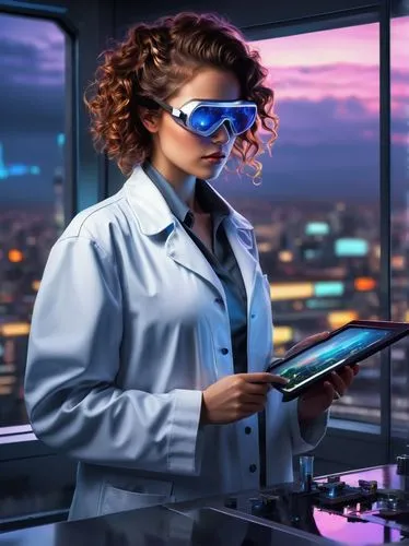 women in technology,female doctor,sci fiction illustration,toxicologist,neon human resources,investigadores,technologist,microscopist,scientist,examined,electrophysiologist,pathologist,toxicologists,cyber glasses,ophthalmologists,microsurgeon,biostatistician,computerologist,biophysicist,microbiologist,Illustration,Realistic Fantasy,Realistic Fantasy 16