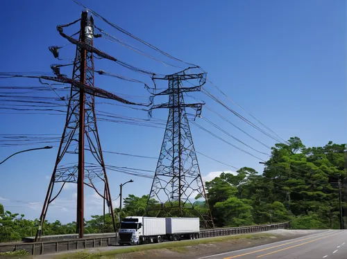 high voltage pylon,electricity pylon,electricity generation,transmission tower,electrical energy,electricity pylons,power towers,energy transition,electrical grid,high voltage wires,electrical supply,outdoor power equipment,telecommunications engineering,public utility,and power generation,electrical network,electrical lines,overhead power line,power generation,pylons,Illustration,Japanese style,Japanese Style 17