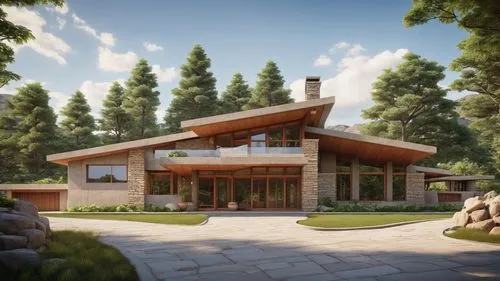 3 Bedroom House Design,3d rendering,mid century house,modern house,eco-construction,render,house in the mountains,new england style house,luxury home,house in the forest,country estate,log home,the ca