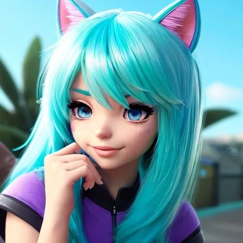 Armita catgirl cyan eye, stormy cyan hair future suit,hatsune miku,miku,anime 3d,cyan,aqua,cute cartoon character,anime girl,vocaloid,kawaii,fuki,anime cartoon,marina,cute,fantasia,cute cat,3d rendere