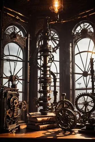 clockmaker,tower clock,clockworks,cog,tock,steampunk gears,clockmakers,clockmaking,orchestrion,ship's wheel,transmitter,instrumentarium,automatique,dictionarium,grandfather clock,radiometers,octavarium,clocktower,astronomical clock,engine room,Illustration,Black and White,Black and White 33