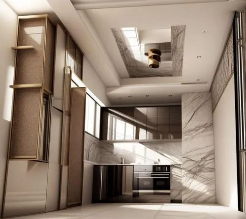 interior modern design,3d rendering,hallway space,elevators,luxury home interior,penthouses