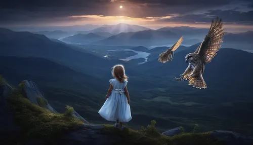 fantasy picture,fantasy art,fantasy landscape,fairies aloft,photo manipulation,photomanipulation,the spirit of the mountains,the night of kupala,fairytales,owl nature,world digital painting,dream world,faery,sci fiction illustration,fairy tales,fairy tale,digital compositing,parallel worlds,faerie,howl,Photography,Documentary Photography,Documentary Photography 22