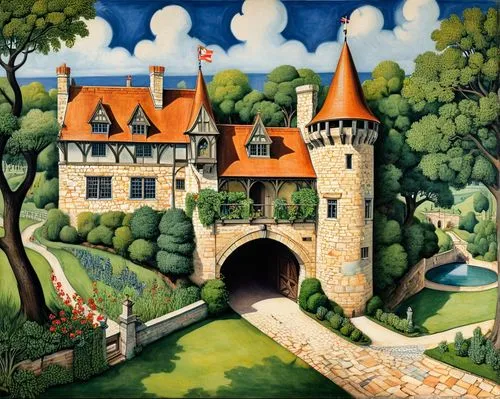 gatehouses,wewelsburg,bach knights castle,fairy tale castle,blanchfield,legwold,knight village,escher village,eltz,auvers,sedlacek,fouquet,wolfsberg,burchfield,vulkaneifel,suaudeau,freneau,holsten gate,rousseau,beyeler,Illustration,Black and White,Black and White 25