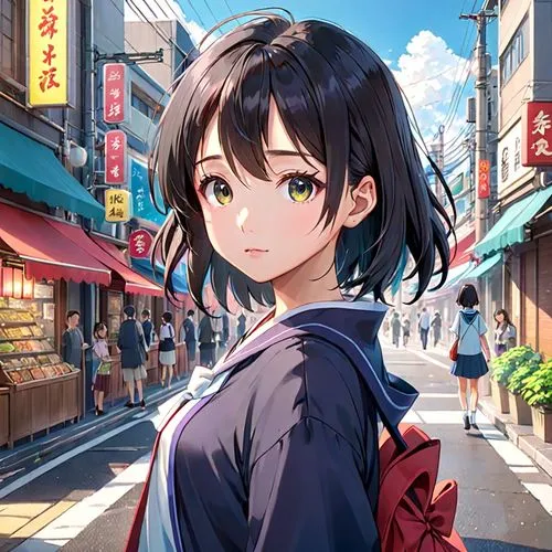 akiba,hiratsuka,yukata,yamashiro,tamako,japanese sakura background,Anime,Anime,Realistic