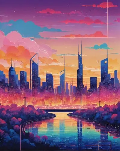 cityscape,dusk background,tokyo city,colorful city,tokyo,city skyline,futuristic landscape,skyline,dusk,fantasy city,metropolis,cyberpunk,evening city,city,osaka,panoramical,odaiba,the city,horizon,landscape background,Conceptual Art,Daily,Daily 31