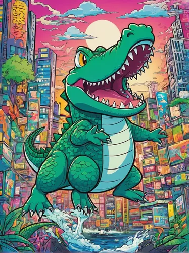 osaka,tokyo,tokyo city,fukuoka,dinosaruio,taipei,白斩鸡,taipei city,rio,hong kong,godzilla,kaohsiung,dino,tokyo ¡¡,dinokonda,chongqing,osaka bay,colorful city,shanghai,fukushima,Illustration,Japanese style,Japanese Style 04