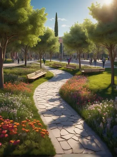 botanical square frame,urban park,lafayette park,flowerbeds,flower garden,spring garden,pathway,landscaped,salt meadow landscape,gardens,greenspaces,city park,landscape background,walk in a park,nature garden,greenspace,flower bed,landscape design sydney,garden of plants,bloomeries,Illustration,Realistic Fantasy,Realistic Fantasy 28