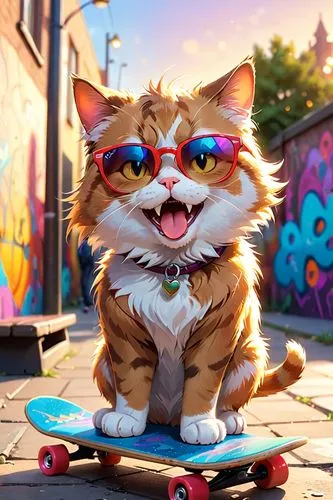 street cat,skater,alleycat,skateboard,citycat,dorante,cartoon cat,skateboarder,skate board,skaters,red tabby,skater boy,roller,longboard,skate,orange tabby cat,longboards,skating,orange tabby,scooter,Anime,Anime,Cartoon