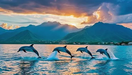 dolphins in water,oceanic dolphins,bottlenose dolphins,dolphins,dolphin background,two dolphins,french polynesia,dolphin show,dolphin swimming,landscapes beautiful,amazing nature,beautiful landscape,moorea,lake lucerne,marine mammals,synchronized swimming,majestic nature,dolphinarium,south island,tahiti,Photography,General,Realistic