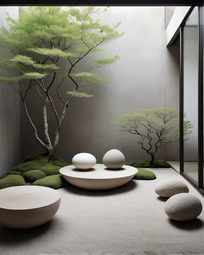 fresh spring and easter marketing photo at interior and modern art vibes at japanice garden
,zen garden,japanese zen garden,junshan yinzhen,zen stones,ikebana,silk tree,japanese garden ornament,ryokan