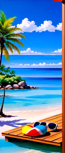 beach landscape,cartoon video game background,vacansoleil,beach scenery,beach background,cabana,summer background,beach restaurant,paraiso,retro background,dream beach,retro frame,seaside view,bahama,tropical beach,verano,ocean background,cabanas,idyllic,paradisus,Conceptual Art,Oil color,Oil Color 03