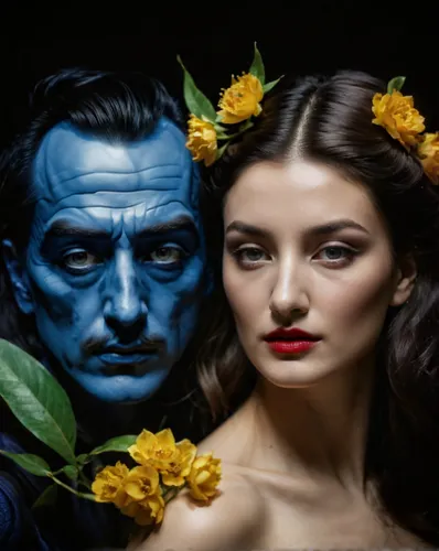 blue rose,gothic portrait,photoshop manipulation,bodypainting,photomanipulation,blue bonnet,social,plumbago,image manipulation,romantic portrait,two face,fantasy portrait,conceptual photography,photo manipulation,blue hydrangea,mazarine blue,el salvador dali,blue petals,with roses,rosebushes