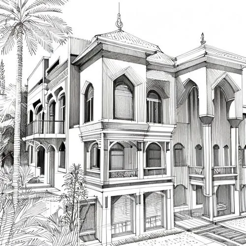 islamic architectural,build by mirza golam pir,persian architecture,qasr al watan,qasr al kharrana,al nahyan grand mosque,heliopolis,king abdullah i mosque,house of allah,iranian architecture,quasr al-kharana,house drawing,riad,madinat,classical architecture,byzantine architecture,garden elevation,architectural style,sharjah,grand mosque,Design Sketch,Design Sketch,Hand-drawn Line Art