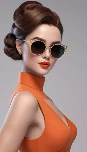 derivable,velma,marla,orange,sunglasses,retro women,Unique,3D,3D Character