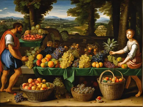 fruit market,fruit stand,fruit stands,vegetables landscape,cart of apples,fruit fields,adam and eve,fruits and vegetables,greengrocer,fruit vegetables,basket of fruit,fruitful,fruit trees,crate of fruit,fresh fruits,fruit bowl,the fruit,fruit basket,girl picking apples,fruits plants,Art,Classical Oil Painting,Classical Oil Painting 21