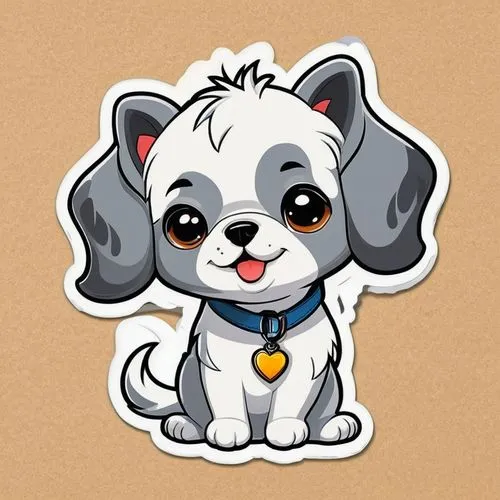 gongju,dog illustration,clipart sticker,telegram icon,shih tzu,chunhyang,Unique,Design,Sticker