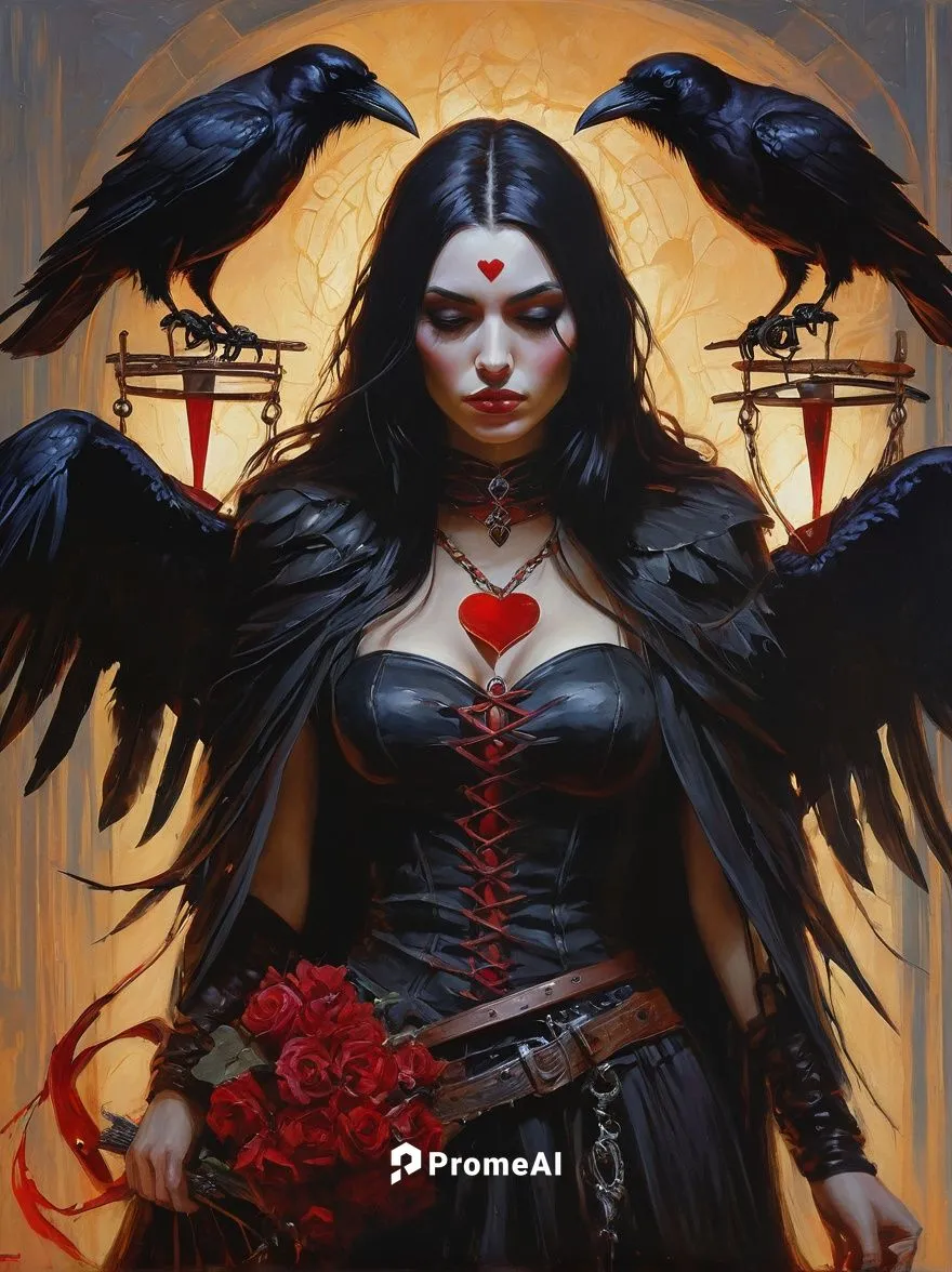 Rabenhexe der Herzen, bringst Leidenschaft und Schmerzen, Du bist so schön und begehrlich, so unheimlich gefährlich,crow queen,gothic portrait,dark angel,murder of crows,gothic woman,black raven,raven