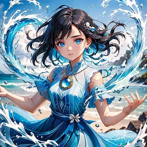 kuchel,katara,longmei,blue hawaii,water rose,the sea maid,Anime,Anime,General