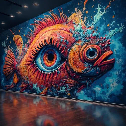 3d art,poisson,fish in water,blue fish,wallfisch,taniwha