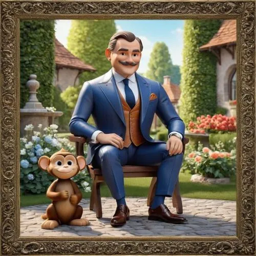 madagascar,custom portrait,ceo,mayor,francisco,leonardo,cg artwork,portrait background,estate agent,lilo,leonardo devinci,artist portrait,real estate agent,disney character,retro frame,zookeeper,geppetto,victor,ventriloquist,coco