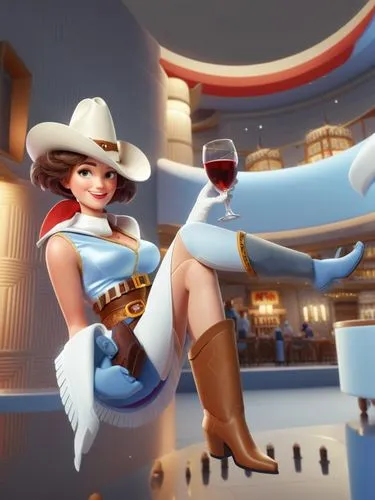 scummvm,cowgirl,cowgirls,retro pin up girls,bombshells,wild west hotel,retro diner,pin-up girls,retro woman,yeehaw,cowpoke,retro pin up girl,texan,silverheels,yachtswoman,panama hat,retro girl,pin up girls,pardner,waitress,Unique,3D,3D Character