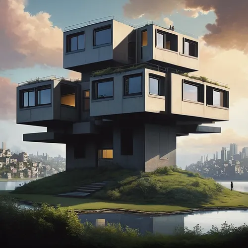 habitat 67,cubic house,cube house,cube stilt houses,sky apartment,modern architecture,modern house,futuristic architecture,dunes house,frame house,real-estate,contemporary,apartment block,apartment building,kirrarchitecture,skyscraper,apartment house,residential,arhitecture,japanese architecture,Conceptual Art,Sci-Fi,Sci-Fi 25