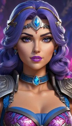 violet head elf,lilandra,amihan,jaina,esmeralda,malva,Unique,3D,3D Character