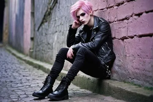 pink hair,tonks,dark pink in colour,punk,aelita,pink shoes,punk design,dark pink,goth woman,alleyways,deathrock,grimes,alleyway,maeve,punkish,garson,alexakis,punky,grunge,grungy,Photography,Documentary Photography,Documentary Photography 12