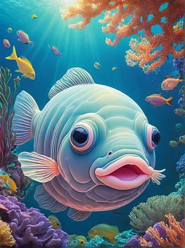 underwater fish,underwater background,beautiful fish,napoleon fish,marine fish,blue stripe fish,fish in water,coral reef fish,deep sea fish,sea animal,nemo,coral fish,cichlid,rhino fish,forest fish,sea life underwater,triggerfish-clown,marine animal,fish pictures,coelacanth,Illustration,Realistic Fantasy,Realistic Fantasy 41