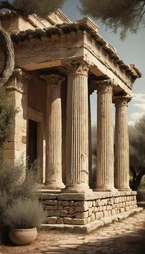 greek temple,roman temple,temple of diana,artemis temple,erechtheion,temple of hercules,leptis,tiryns,amphipolis,erechtheus,delphi,metapontum,house with caryatids,acropolis,doric columns,laodicea,xanthos,ephesus,segesta,palmyra,Illustration,Paper based,Paper Based 28