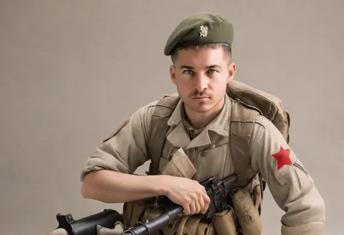 red army rifleman,combat medic,military person,medic,french foreign legion,military uniform,grenadier,war correspondent,war veteran,anzac,rifleman,ww2,soldier,khaki,warsaw uprising,gi,american staghound,submachine gun,man holding gun and light,veteran