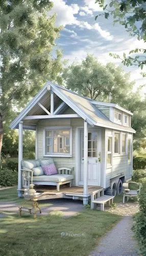 summer cottage,inverted cottage,house trailer,summerhouse,deckhouse,new england style house