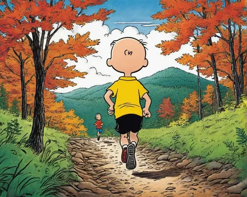 autumn walk,peanuts,in the fall,hiking,running,the autumn,october,walking man,leaves are falling,trail running,october 1,frutti di bosco,hike,to run,autumn day,ultramarathon,october 31,fall season,eleven,walking,Illustration,Children,Children 05