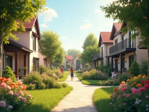 sylvania,violet evergarden,arrietty,bloomgarden,maplecroft,meadow rues,old linden alley,ludgrove,netherwood,townhomes,alley,aurora village,springside,flower garden,streamwood,sidestreet,townhouses,kleinburg,spring garden,winnetka,Photography,General,Realistic