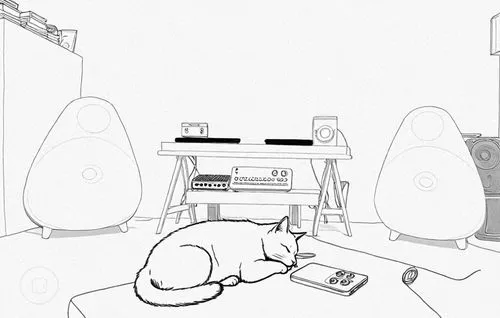 achewood,animatic,cat line art,dog line art,listening to music,animating,Design Sketch,Design Sketch,Detailed Outline